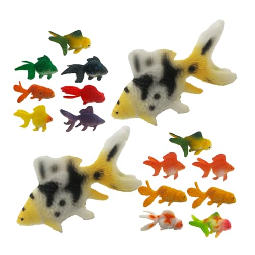 Yardwe 24 Stück PVC Goldfischmodell Deko Realistische Fischmodelle Lebensechter Falscher Fisch Fischfiguren Kleiner Fisch Künstliche Aquarienfische Erkennungsmodell von Yardwe