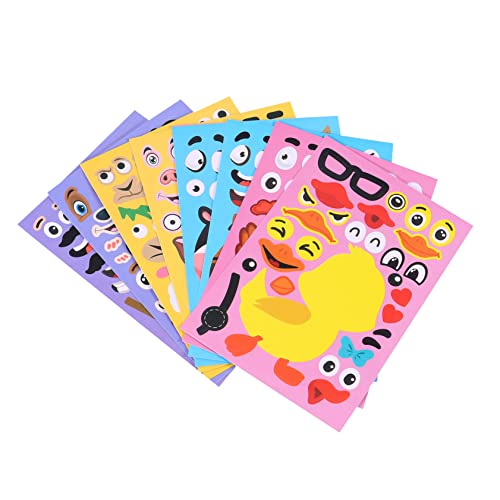 Yardwe 24 Stück Tier- -Aufkleber Aufkleber Machen Sie Einen Gesichtsaufkleber Aufkleber Tiergesichts-emotionsaufkleber Tierischer Aufkleber Colorful von Yardwe