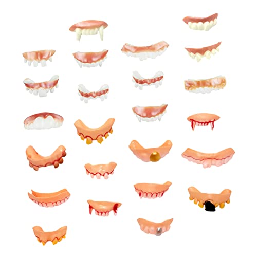 Yardwe 24Stücke Halloween Gefälschte Zähne Lustige Prothese Für Halloween Cosplay Farben Zähne Kostümrequisiten Für Mottopartys Und Scherze von Yardwe