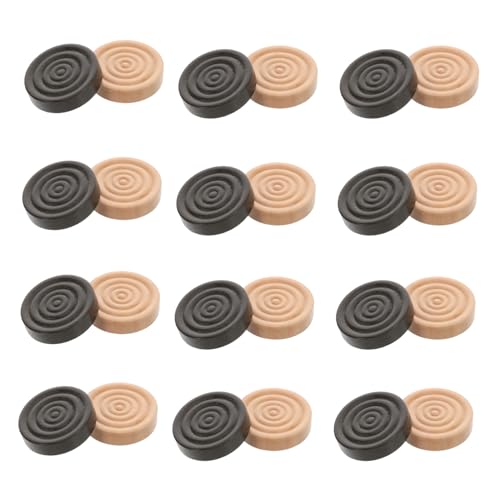 Yardwe 24pcs Hölzerne Schachstücke Holzkäfer Stück Backgammon Schachstücke Unterhaltungsbrettspiel Set Holzspielbretteteil von Yardwe