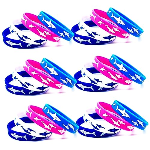 Yardwe 25 Stück Silikonarmband Armband Armbänder Bulk-Armbänder Silikonarmbänder für Silikonarmbänder für Jungen Hai-Partygeschenke für Kieselgel Zufällige Farbe von Yardwe