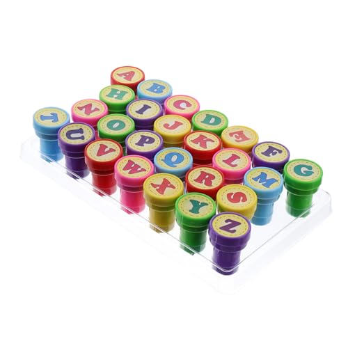 Yardwe Buchstabenstempel Für Jungen Und Mädchen 26 Stück Kunststoff-stempelspielzeug Für Bastelpartys Aktivitäten in Zufälliger Farbe von Yardwe