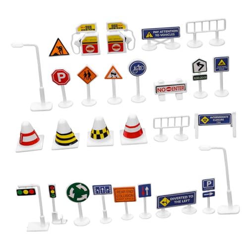 Yardwe 28Stücke Teiliges Verkehrsspielzeug Für Verkehrszeichen Aus Robustem Für Kindergarten Und Früherziehung Fördert Verkehrssicherheit Und Kreative Spielwelten von Yardwe