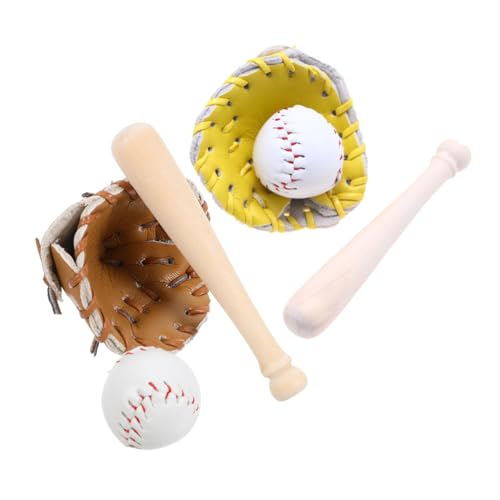 Yardwe 2Sätze Baseball und Softball Modelle für Sportspielzeug für Kleinkinder für Puppenhauszubehör und Sportpartys Fördert Körperliche Aktivität von Yardwe
