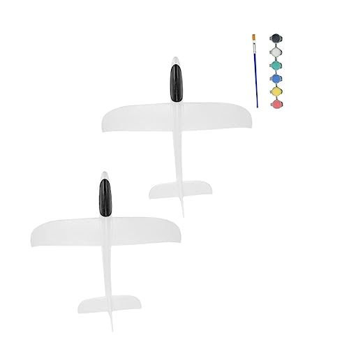 Yardwe 2Sätze DIY Flugzeugspielzeug Weißer Wurfgleiter Mit Farbset Fördert Kreativität Und Hand Auge Koordination Und Yardwe 2Sätze DIY Flugzeugspielzeug Weißer Wurfgleiter Mit Farbset Fördert Kreativität Und Hand Auge Koordination Und von Yardwe