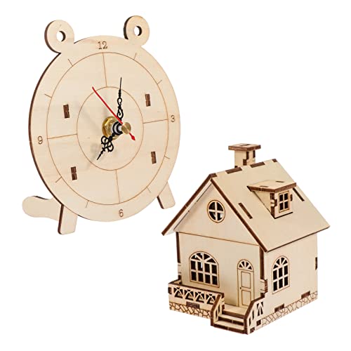 Yardwe 2Sätze Holzspielzeug Puzzle Mit Musikalischem Und Uhr Kinderspielzeug Holzmaschinen Puzzle Für Kreatives Und Lernen Fördert Die Motorischen Fähigkeiten von Yardwe