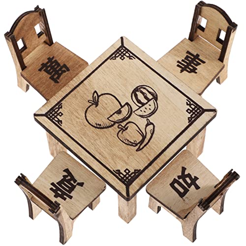 Yardwe 2Sätze Holztisch Für Puppenhaus Teiliges Kinderspielzeug Zur Dekoration Realistische Mini Möbel Für Kreatives Und Ansprechende Wohnatmosphäre von Yardwe