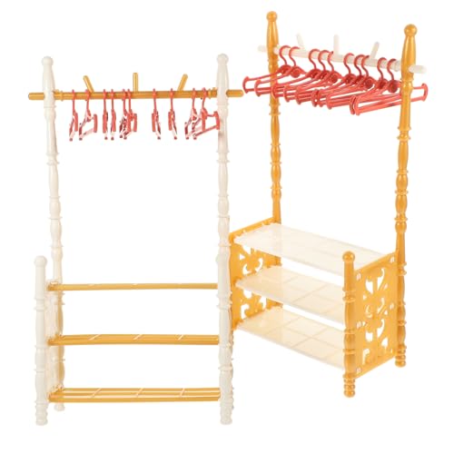 Yardwe 2Sätze Kleiderbügel Dekorative Puppenhaus Möbel Mini Kleiderständer Für Puppenhaus Zubehör Für Miniaturfiguren Und Deko Farblich Variabel von Yardwe