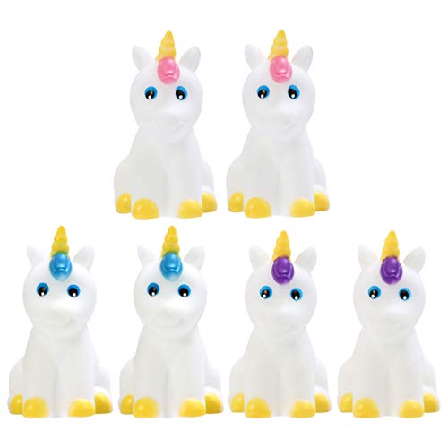 Yardwe 2Sätze Mini Einhorn Figuren Quetschbares Badewannenspielzeug mit Pfeif Funktion für Kleinkinder für Badespaß von Yardwe
