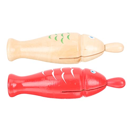 Yardwe 2Sätze Orff Wooden Percussion Instruments for Fish Shaped Toy for Creative Play and Music Development Present for Childrens Birthdays von Yardwe
