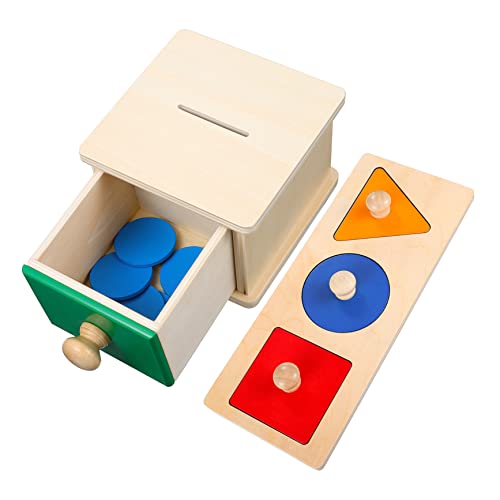 Yardwe 2Satz Holzspielzeug Für Kleinkinder Montessori Mit Geometrischen Rätselbrettern Und Holzmünzen Fördert Farberkennung Und Kognitive Fähigkeiten Sicher Und Langlebig Yardwe 2Satz Holzspielzeug Für Kleinkinder Montessori Mit Geometrischen Rätselbrettern Und Holzmünzen Fördert Farberkennung Und Kognitive Fähigkeiten Sicher Und Langlebig von Yardwe