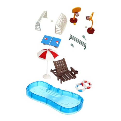 Yardwe 2Satz Puppenhaus Realistischer Strandmöbel mit Schwimmring und Beachstuhl Kreative Spielwelten und Fantasievolles von Yardwe