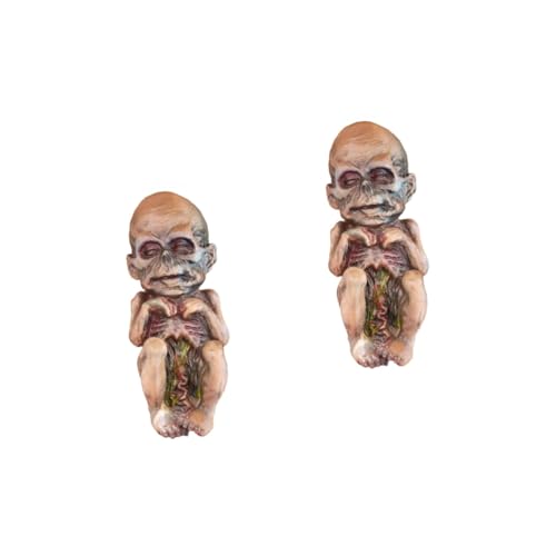 Yardwe 2St Halloween-Puppe Gruselige Puppe gruseliges Geisterbaby Babyspielzeug Modelle Halloween-Streich-Requisite Halloween-Spukpuppe menschlicher Körper Geisterpuppe Maske von Yardwe