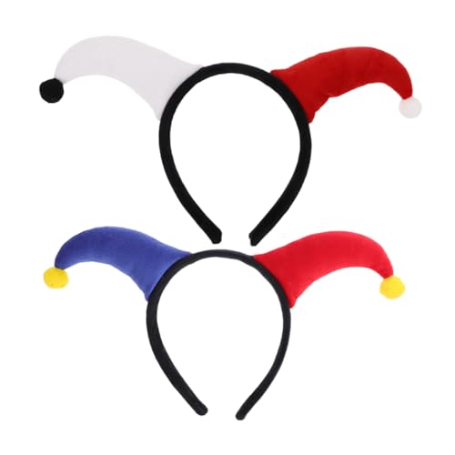 Yardwe 2Stücke Clown Stirnbänder für Karneval und Halloween Lustige Kostüm Accessoires Rot und Weiß für Partys und Auftritte Skurriles Design für Unvergessliche Auftritte von Yardwe