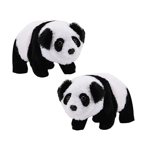 Yardwe 2Stücke Elektrisches Panda Kawaii Plüschspielzeug Für Interaktives Krabbelspielzeug Mit Musik Und Geräuschen Lernspielzeug Für Kleinkinder Fördert Krabbeln von Yardwe