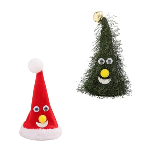 Yardwe 2Stücke Elektrisches Weihnachtsbaumspielzeug Mit Weihnachtsmütze Karikaturspielzeug Für Schwingendes Deko Element Zur Schaffung Festlichen Ohne Batterie von Yardwe