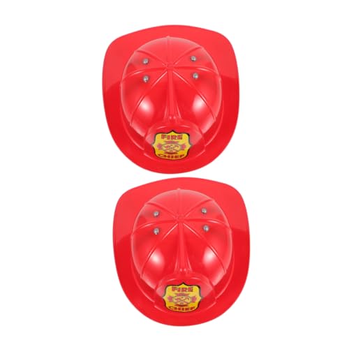 Yardwe 2Stücke Feuerwehrhelm Rot Realistischer Feuerwehrmann Kostümhut für Rollenspiele Kostümpartys und Thementreffen Sicherheitshelm für Kreative von Yardwe