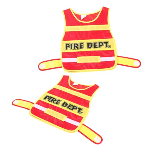 Yardwe 2Stücke Feuerwehrmann Kostüm für Cosplay Weste für Kleinkinder für Rollenspiele Geburtstagsfeiern und Kostümpartys aus Weichem Material Gefertigt Fördert Kreativität von Yardwe