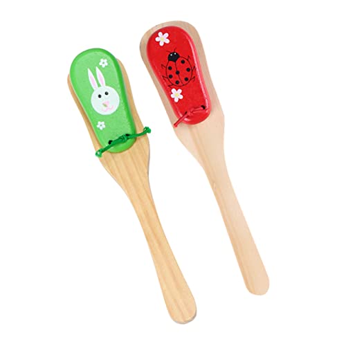 Yardwe 2Stücke Griff Castanet Teiliges Percussion Instrument Aus Holz Einfach Zu Fördert Musikalische Entwicklung Und Hand Augen Koordination Kleine Musiker von Yardwe