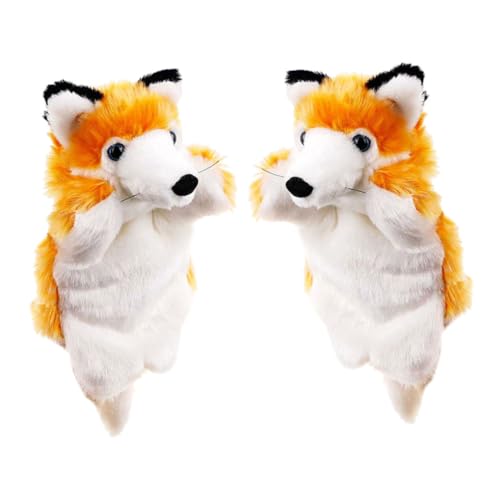 Yardwe 2Stücke Handpuppe Plüschspielzeug Für Interaktives Geschichtenerzählen Weiches Tier Für Rollenspiele Fördert Kreativität Und Emotionen Bei Kindern von Yardwe