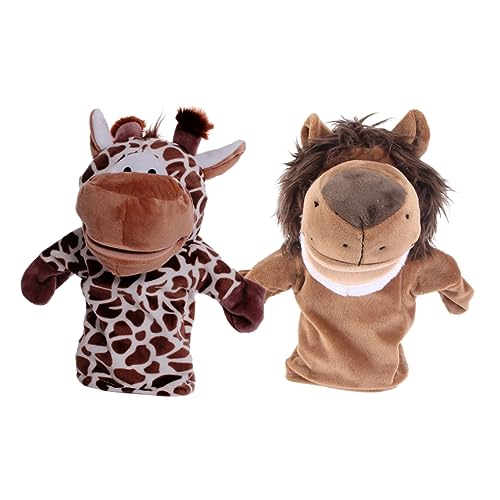 Yardwe 2Stücke Handpuppenset Aus Plüsch Teiliges Tier Interaktivspielzeug REH Für Eltern Junge Mädchen Spiele Kindgerechte Farben von Yardwe