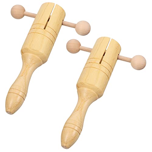 Yardwe 2Stücke Holz Handrasseln Für Kleinkinder Musikspielzeug Handspielinstrument Aus Hochwertigem Holz Für Frühkindliche Entwicklung Und Kreative von Yardwe