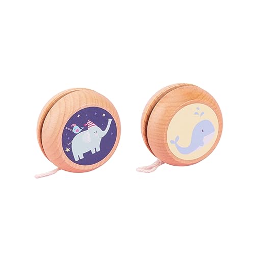 Yardwe 2Stücke Holz Lustiges Cartoon Design Mit Wal Und Elefant Für Jungen Und Für Kleine Yoyo Fans von Yardwe