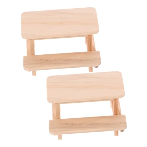 Yardwe 2Stücke Holz Möbel Für Puppenhaus Und Stuhl Modell Puppenhaus Zubehör Mini Hausmöbel Aus Holz Für Kreative Spielwelten von Yardwe