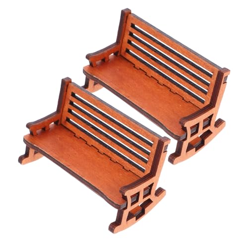Yardwe 2Stücke Holz Schaukelstuhl Retro Möbel für Puppenhaus und Garten Dekoration Handwerkskunst für Szenen und Wohnkultur Yardwe 2Stücke Holz Schaukelstuhl Retro Möbel für Puppenhaus und Garten Dekoration Handwerkskunst für Szenen und Wohnkultur von Yardwe