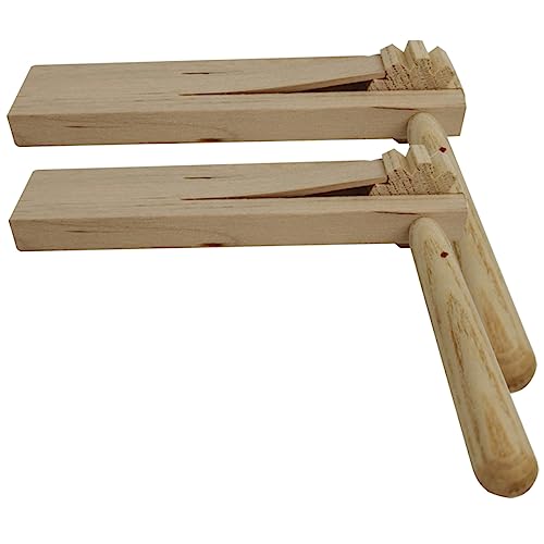 Yardwe 2Stücke Holzratsche für Handbuch Rotierendes Castanet Geräuschmacher für Musik und Spiele Kinderspielzeug Kreativität und Selbstbewusstsein von Yardwe