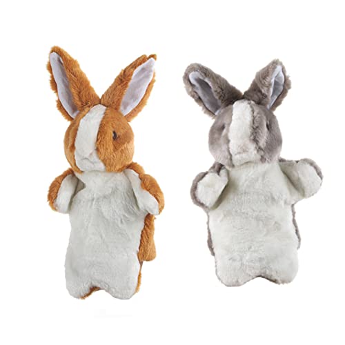Yardwe 2Stücke Kaninchen Handpuppen Interaktives Handpuppenspielzeug Für Fördert Die Eltern Beziehung Hochwertiges Plüschmaterial Zufällige Farben von Yardwe