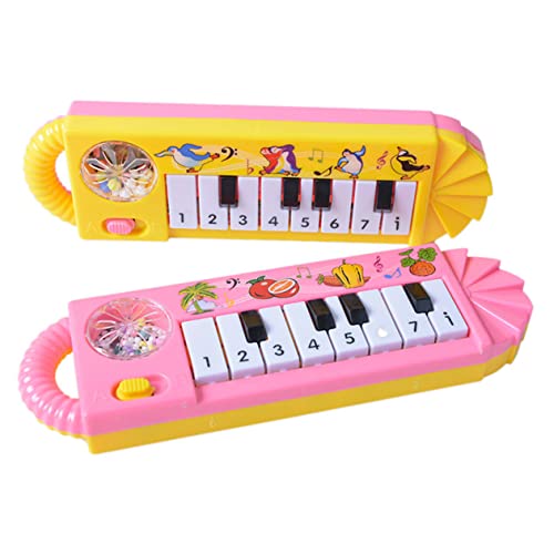 Yardwe 2Stücke Klavier Tasten Elektronisches Klavier Mit Musik Und Licht Für Kleinkinder Für Reisen Und Frühe Musikalische Bildung von Yardwe