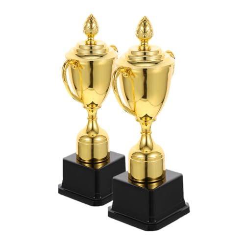 Yardwe 2Stücke Kreative Trophäe für Auszeichnung für Wettbewerbe Sportveranstaltungen Partys mit Deckel Goldene Trophäen für Preisverleihungen und Feiern von Yardwe