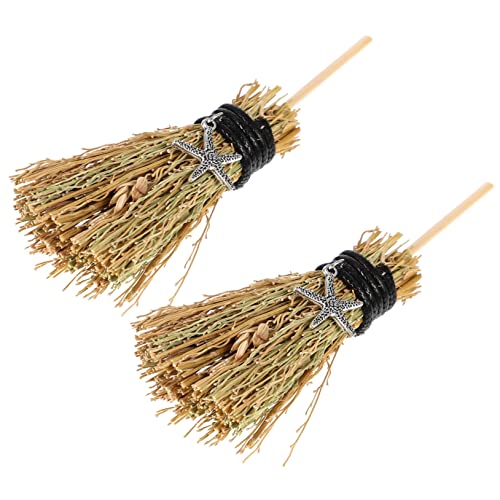 Yardwe 2Stücke Mini Besen Anhänger Für Halloween Dekoration Handgefertigte Besen Mit Reiz Für Party Und Wohnaccessoires Ornamente Für Geisterhäuser Und Feiern von Yardwe