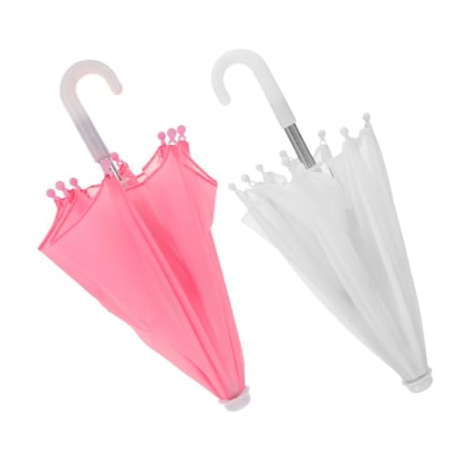 Yardwe 2Stücke Mini Regenschirme für Puppen Entzückendes Puppenzubehör für Kreative Rollenspiele und Puppenhaus Dekoration Einfach zu Bedienen von Yardwe
