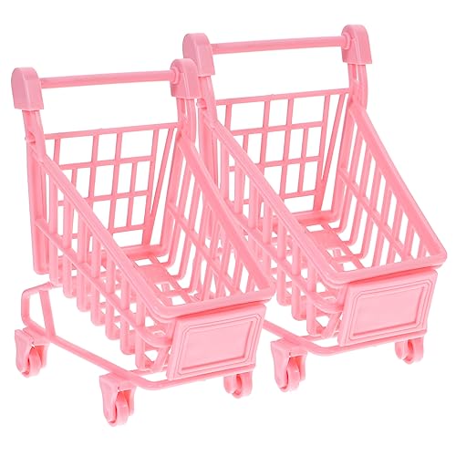 Yardwe 2Stücke Mini Trolley Körbe Praktische Aufbewahrung Für Schreibtisch Und Zuhause Für Mini Einkaufswagen Für Dekoration Und Ordnung von Yardwe