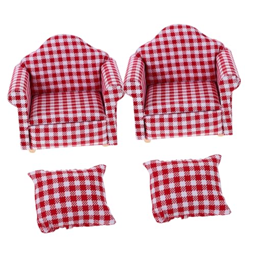 Yardwe 2Stücke Puppenhaus Sessel Kariertes Mini Einzelsofa aus Holz Miniaturmöbel für Puppenhaus für Kreative Spielwelten und für Puppenhausliebhaber Yardwe 2Stücke Puppenhaus Sessel Kariertes Mini Einzelsofa aus Holz Miniaturmöbel für Puppenhaus für Kreative Spielwelten und für Puppenhausliebhaber von Yardwe