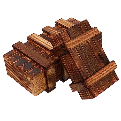 Yardwe 2Stücke Puzzle Box Holzgeschenkkarten Halter Geheimschublade Für Brain Teaser Denkfähigkeiten Für Und Rätselspiele von Yardwe