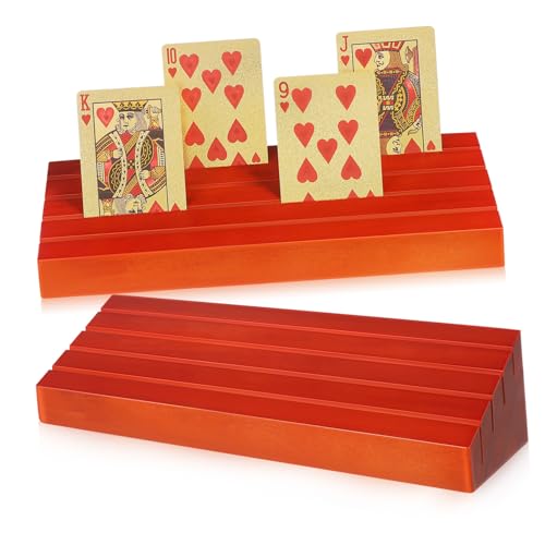 Yardwe 2Stücke Spielkartenständer Aus Holz Robuste Basis Für Karten Display Für Bridge Und Andere Kartenspiele Elegantes Design Praktische Nutzung von Yardwe
