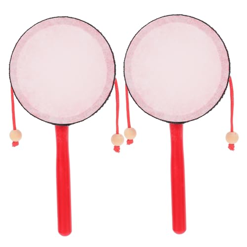 Yardwe 2Stücke Traditionelle Trommelförmige Rasseln Frühes Aus Trommel Für Praktische Und Vintage Drum Playthings von Yardwe