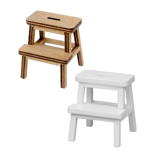 Yardwe 2Stücke Tritthocker aus Holz Puppenhaus Möbel Kleines Zubehör für Miniaturen Vielseitig Einsetzbar und Antik Holzfarbe für Dekorationen Yardwe 2Stücke Tritthocker aus Holz Puppenhaus Möbel Kleines Zubehör für Miniaturen Vielseitig Einsetzbar und Antik Holzfarbe für Dekorationen von Yardwe