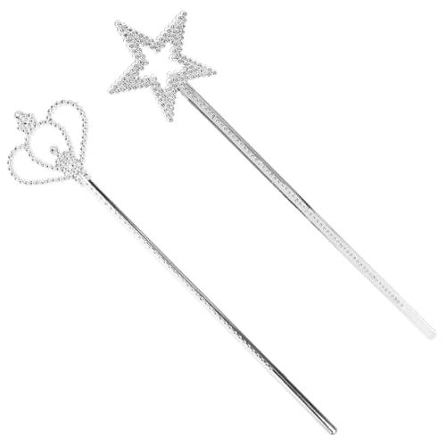 Yardwe 2Stücke Versilberte Zauberstäbe Sternen für Kostümpartys Halloween Weihnachten und Cosplay Perfektes Accessoire für Bühnenauftritte und Dress Up von Yardwe