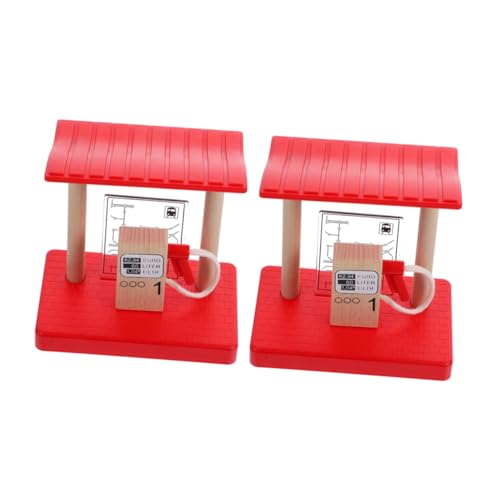 Yardwe 2pcs Holzbahn -Bahnhof Spielzeug Für Kinder DIY -Zug -Montage -Szene Vor, Spiele Tankstelle Für Spaßzubehör Für Spaßzubehör Zu von Yardwe