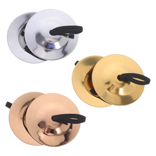 Yardwe 3 Paar tanzende Handbecken, Schlaginstrumente, Zills, Fingerbecken, Bauchtanz, Musikinstrument für Partys von Yardwe