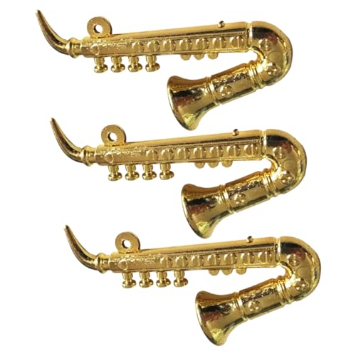 Yardwe 3 STÜCKE Miniatur Musikinstrumente für Puppenhaus Saxophon Stil Deko für Kinderzimmer und Kreative Räume Leicht und Sicher aus Gefertigt von Yardwe