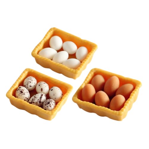 Yardwe 3 Sätze Box -Eiermodell für kinderspielzeug Ei + Toy dekoringe Mini klein Tu so, als würdest du Eiermodelle Simulationsei schmückt Harz von Yardwe