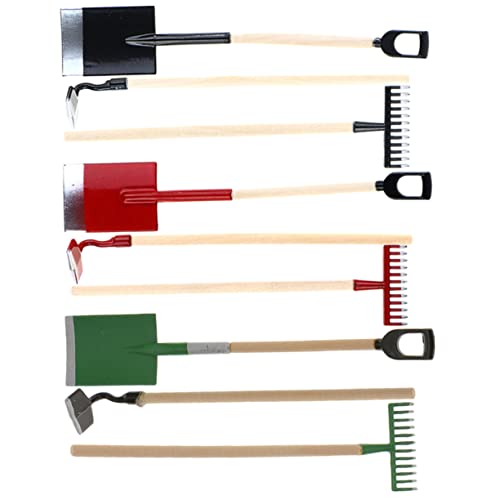 Yardwe 3 Sätze Zubehör für Puppenhausmodelle bastelset basteln für bastelsets für Craft Kid Toys Werkzeug Miniaturgartenzubehör Mini-Gartenschaufel Holz von Yardwe