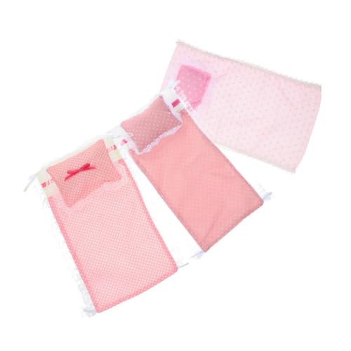 Yardwe 3 Sets Puppenbettwäsche Bettkissen Puppenzubehör Hauszubehör Puppenbettwäsche Puppenhaus Miniaturartikel Miniaturspielzeug Miniatur Puppenhausartikel Miniaturhaus Bausatz von Yardwe