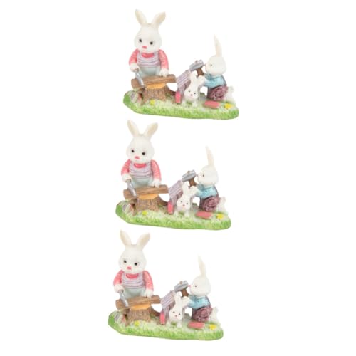 Yardwe 3 Stk Osterdekorationen Cupcake-Topper mit Tieren Kaninchenstatue spielzeug Modelle Miniaturstatue Miniatur-Hasenfiguren Kuchen Zylinder Lebensmittel schmücken von Yardwe