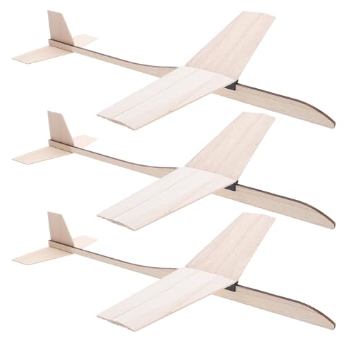 Yardwe 3 Stück 3D-Holzflugzeug: DIY-Handwerk, unvollendetes Segelflugzeug-Modellflugzeug, pädagogisches Spielzeug für Weihnachten, Familie, Schule, Dekoration, Geburtstag, Kinder, Malerei von Yardwe